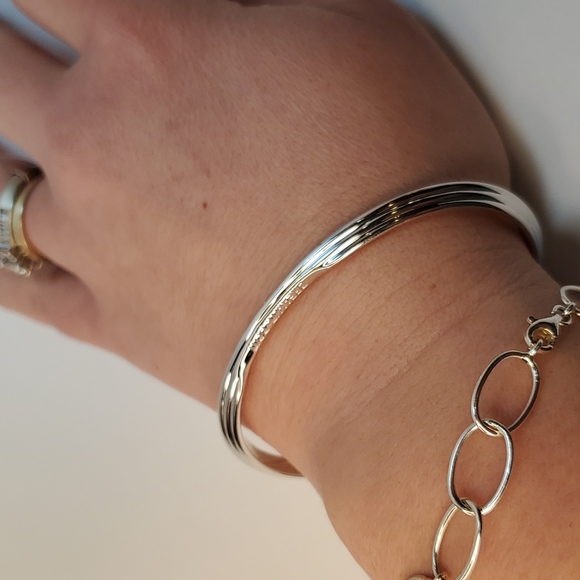 5 for $25! Stella Valle Dream It Do It Silver Tone Minimalist Cuff Bracelet - Picture 6 of 8